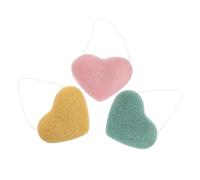 iplusmile 3pièces Lot De Éponges Pour Visage Forme De Cœur Éponges Jetables Pour Nettoyage Et Exfoliation Indispensables Pour Soins Du Visage