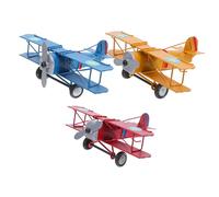 iplusmile 3pièces Modèle Avion Vintage Métal Figurine Avion De Simulation Ornement De Bureau pour Décoration Intérieure
