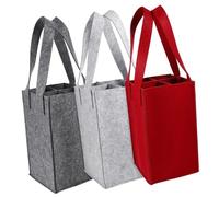 iplusmile 3pièces Sacoche pour Bouteilles Feutre avec Séparateurs Flexibles Isotherme Réutilisable pour Vin Bière Brandy Pique- Voyage Fête Camping