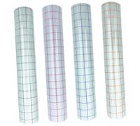 iplusmile 4 feuilles Film de Transfert Autocollant Pet Transparent Couleurs avec Grille Bleue pour Décalcomanies Vinyle DIY Adhésif Moyen pour Positionnement sur Vitres Murs et Objets