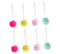 iplusmile 4 Paires Lacets de Roller avec Pompons et Cloches Accessoires Colorés pour Patins à Glace et Roller Skates Jaune Rose