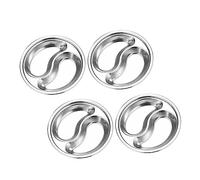 iplusmile 4 pièces Assiettes à Condiments Acier Inoxydable Plats Ronds à Double Compartiment Multifonction pour Barbecues et Pique