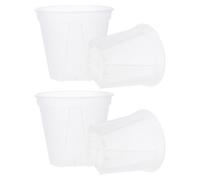 iplusmile 4 Pièces Bacs Ronds Transparants avec Drainage Bacs Plastique Réutilisables pour Culture de Jeunes Plantes Intérieur et Extérieur