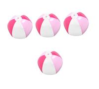 iplusmile 4 Pièces Balle de Plage Gonflable PVC Épaissie pour Piscine été et Balle Rebondissante Rose et Blanche pour Fêtes et Activités Plein Air