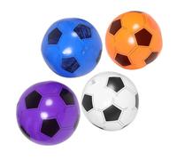 iplusmile 4 pièces Ballon Football Gonflable Garçon Fille PVC pour Jeux de Plage Piscine Intérieur Extérieur Football Kid Small Indoor Soccer Ball