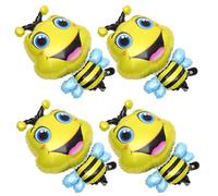 iplusmile 4 pièces Ballons Abeille Aluminium Ballons Gonflables Forme Animaux Cartoon Décoration Fête Extérieur Couleurs Vives et Résistants Accessoires Animaux pour Anniversaire et Jardin