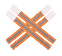 iplusmile 4 Pièces Bande Réfléchissante Élastique Orange | Nylon Haute Visibilité, Réflexion à 360 Degrés, Mise en Place Rapide, Prévention des Accrocs de Chaîne, Activités Extérieures