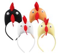 iplusmile 4 pièces Bandeaux de Pâques avec Oreilles Danimaux Tête Poulet et Coq pour Adultes Accessoires et Décoratifs pour Fêtes Costumées et Festivals Couleur Aléatoire Couleur Aléatoire