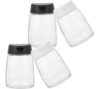 iplusmile 4 pièces Bocaux Verre pour Épices Pots de Condiments de Cuisine Pratiques et Faciles à Ouvrir Rangement Multifonction pour Assaisonnements Couvercles Colorés Couleur Aléatoire