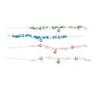 iplusmile 4 Pièces Bracelets de Plage Ajustables pour Femmes et Adolescentes Style Bohème avec Charmes Animaux Marins Perles Gravier et Coquillages Tortue de Mer Étoile de Mer Design
