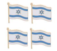 iplusmile 4 Pièces broche épinglettes épingle à revers Israël insigne de revers en métal épingle de badge en métal épingles de badge bijoux drapeau national souvenir israélien alliage