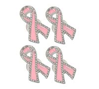 iplusmile 4 pièces Broche Ruban de Cristaux pour Sensibilisation Cancer Du Sein Épingle Corsage Élégante et Résistante Accessoire Polyvalent pour Femmes et Journée Mondiale