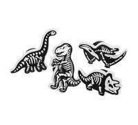 iplusmile 4 pièces Broche Squelette de Dinosaure Alliage Lot de Épingle Chic Forme de Crâne de Dinosaure Accessoire Mode pour Vêtements et Sacs Décoration Originale