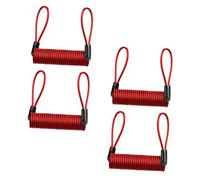 iplusmile 4 pièces Câble de Sécurité pour Protection de Disque Vélo Transparent Rouge Rappel Pratique Protection pour Moto et Vtt