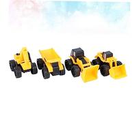 iplusmile 4 pièces Camion de Construction Plastique Modèle Éducatif pour Garçon Fille Simulateur de Chantier avec Pelleteuse et Bulldozer Cadeau Anniversaire Noël