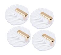 iplusmile 4 pièces Crochets Muraux Adhésifs Décoratifs Forme de Lot de Résistants et Transparents avec Finition Dorée pour Suspendre Clés Sacs Serviettes Chapeaux et Accessoires Ménagers