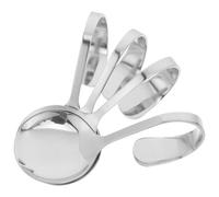 iplusmile 4 pièces Cuillères Acier Inoxydable à Manche Courbé Cuillères à Servir pour Salade et Amuse-bouche Ustensiles pour Finition Miroir Résistantes et Faciles à Nettoyer
