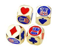 iplusmile 4 pièces Dés Métal Poker Petits Dés Ronds Coins Lisses Multi Faces pour Jeux Fête Ambiance