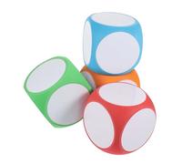 iplusmile 4 Pièces Dés Vierge Mousse Effaçable Accessoire Éducatif pour Jeux et Activités DIY Dés Garçon Fille Personnalisables pour Fête Rouge Orange Bleu Vert