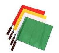 iplusmile 4 pièces Drapeaux Arbitre Football Petit Format Poignée Antidérapante pour Matchs et Compétitions