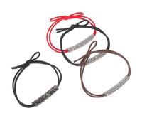 iplusmile 4 pièces Élastiques Cheveux avec Strass Bandeaux Élastiques Haute Élasticité pour Filles et Femmes Accessoires Mode pour Queue de Cheval Tenue Confortable et Décorative