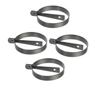 iplusmile 4 pièces Lot de Anneaux Œufs Au Plat Antiadhésifs Moules Ronds Épais pour Œufs Pochés et Frits Outil de Cuisson Facile à Nettoyer Design Antidérapant et Pliable Déjeuner Famille