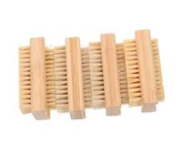 iplusmile 4 Pièces Lot de Brosses à Ongles Double-face Bambou et Jute Brosse Manucure et Cuticules pour Nettoyage Profondeur Élimination Poussière et Soin Doux des Ongles Outil Portable pour