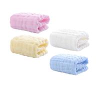 iplusmile 4 pièces Lot de Carrés Coton Pur pour Garçon Fille Couches Absorbantes Lingettes Lavables et Respirantes Serviettes Multifonctions pour Pastel
