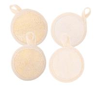 iplusmile 4 pièces Lot de Exfoliants Visage Loofah Naturel Gommage Doux Éponge Visage Compacte pour Nettoyage Profond et Soin Peau