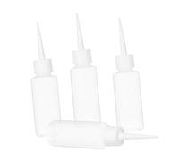iplusmile 4 pièces Lot de Flacons Souples Plastique pour Colle Liquide Distributeurs pour Bricolage et Bouteilles de Pression Polyéthylène Sûres et Pratiques Blanc