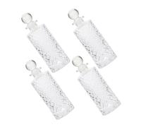 iplusmile 4 pièces Lot de Flacons Verre Transparent pour Diffuseurs Rechargeables pour Huiles Essentielles Bouteilles Vides Élégantes pour Parfum Intérieur et Purification Air