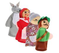 iplusmile 4 pièces Marionnettes à Doigt Bois Animaux Colorés Jouets Main pour Garçon Fille Accessoires Conte et Jeu Interactif Set