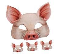iplusmile 4 Pièces Masque Demi-visage Cochon EVA et Résistant pour Carnaval Mascarade Costume Halloween Cosplay