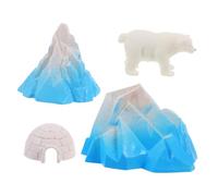 iplusmile 4 pièces Mini Igloo Playset avec Figurines Polaires Réalistes Petites Maisons de Glace Sculptées Décoration Micro Paysage Neige pour Garçon Fille et Collectionneurs