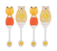 iplusmile 4 Pièces Mini Toothbrush For Kid Extra Soft Bristles Gentle Brush For Years Cartoon Animal Design Training Oral Cleaner
