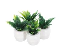 iplusmile 4 Pièces Miniature Faux Potted Plants for Dollhouse Mini Artificial Bonsai Greenery Decor Tiny Faux Plants for Dollhouse Living and Dining Accessories