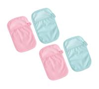 iplusmile 4 pièces Moufles de Bain Garçon Fille Réutilisables Coton Doux avec Anneau Pouce Exfoliant et Lavables pour Bain Garçon Fille et Adultes Couleur Aléatoire Couleur Aléatoire