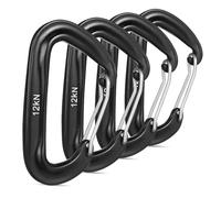 iplusmile 4 pièces Mousquetons Lot de Clips Robustes D Shape pour Camping Randonnée et Escalade Accessoire Pratique pour Tentes et Équipement Outdoor