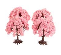 iplusmile 4 pièces Ornements Miniatures Arbres Fleur Cerisier Japonais avec Base Rose Décor Table Paysage Miniature pour Maison Poupée et Jardin Table Fake Tree