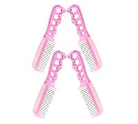 iplusmile 4 pièces Peigne à Dents Acier pour Perruques Rose Ergonomique pour Coiffure Facile et Confortable des Cheveux Longs