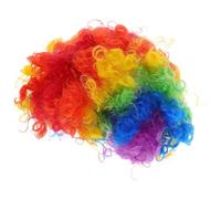 iplusmile 4 pièces Perruque Afro Colorée Pour Fête Carnaval Halloween Cosplay Clown Accessoires Costume