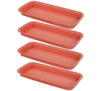 iplusmile 4 Pièces Plateau Imperméable Pots Transparents pour Plantes Accessoires D'usine Soucoupe Plateau Succulent Semis Plaque De Plante Planteur Plastique Rouge