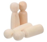 iplusmile 4 pièces Poupées Bois à Peindre Jouets DIY pour Garçon Fille Figurines Bois Inachevées Surface Lisse Bricolage Créativité et Décoration