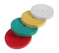 iplusmile 4 Pièces Ruban Pailleté Polyester Brillant pour et Décoration Doré Rouge Vert Ruban Décoratif Scintillant pour Fête et Mariage