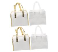 iplusmile 4 Pièces Sacs pour l'épicerie Thermique Lunch Bag Repas Porte- d'épicerie Sacs pour la Nourriture Tissu Non tissé