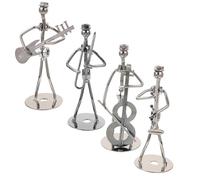 iplusmile 4 pièces Sculpture Musicien Fer Figurines Décoratives Minimalistes pour Bureau Salon Cadeau Professeur Musique