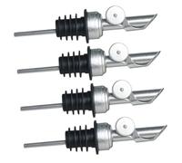 iplusmile 4 pièces Set de Becs Verseurs pour Bouteille Huile avec Bouchons Automatiques Argentés Distributeur Pratique pour Huile Vinaigre et Vin Adapté Plupart des Bouteilles Facile à