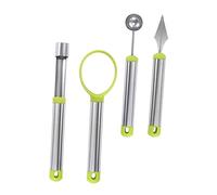 iplusmile 4 pièces Set de Outils de Sculpture et Creusage de Fruits Acier Inoxydable Cuillères Baller pour Melon et Salades Accessoires et Portables pour Cuisine et