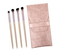 iplusmile 4 pièces Set Pinceaux Miniatures pour Ombres à Paupières avec Étui Portable Kit Beauté Pratique pour Maquillage sans Chute de Poils pour Débutantes et Passionnées