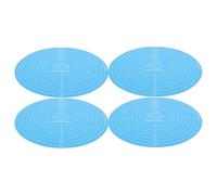 iplusmile 4 Pièces Tapis de Cuisson Silicone Rond Lot de Antiadhésif Résistant Haute Température Tapis Pâtisserie avec Mesures pour Plateau Tournant à Gâteau Cuisson et Pétrissage Pâtes Bleu